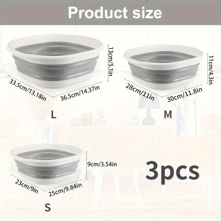 Laundry Baskets, Foldable Wash Basins, Space Saving Storage Containers, Plastic Wash Basins, Laundry Buckets