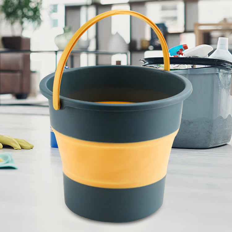 Silicone Folding Portable Bucket with Cover – Compact Camping, Car Wash & Outdoor Use