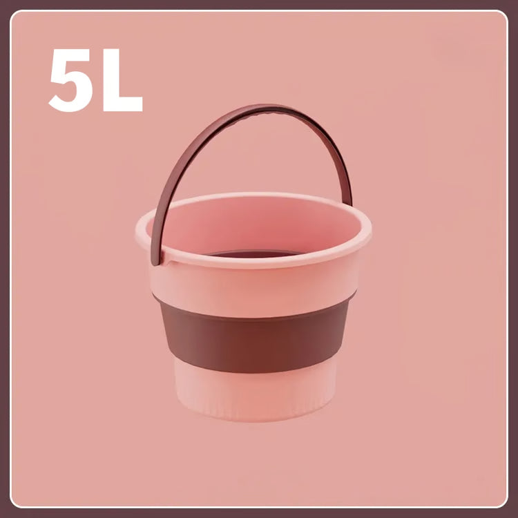 Silicone Folding Portable Bucket with Cover – Compact Camping, Car Wash & Outdoor Use