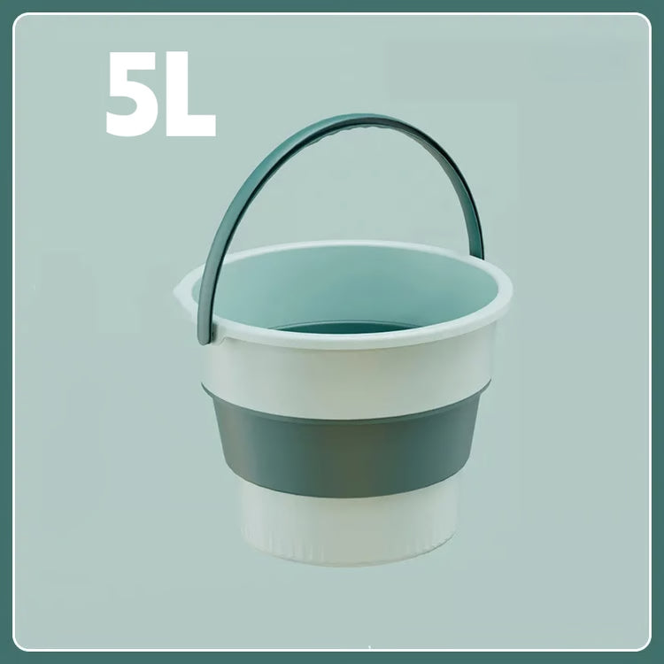 Silicone Folding Portable Bucket with Cover – Compact Camping, Car Wash & Outdoor Use