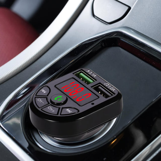 Bluetooth FM Transmitter with USB Charging & MP3 Playback