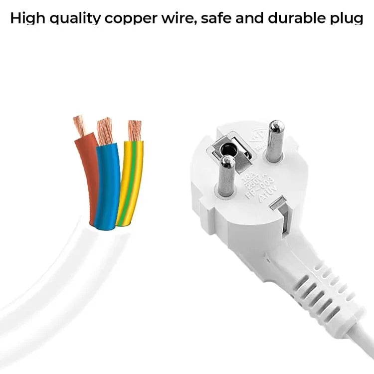 12-Way Power Strip with USB Charging & 2.8 m Extension Cord – EU Plug