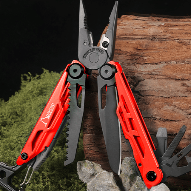Compact Outdoor Multitool Pliers with Built-In Whistle for Camping & Hiking