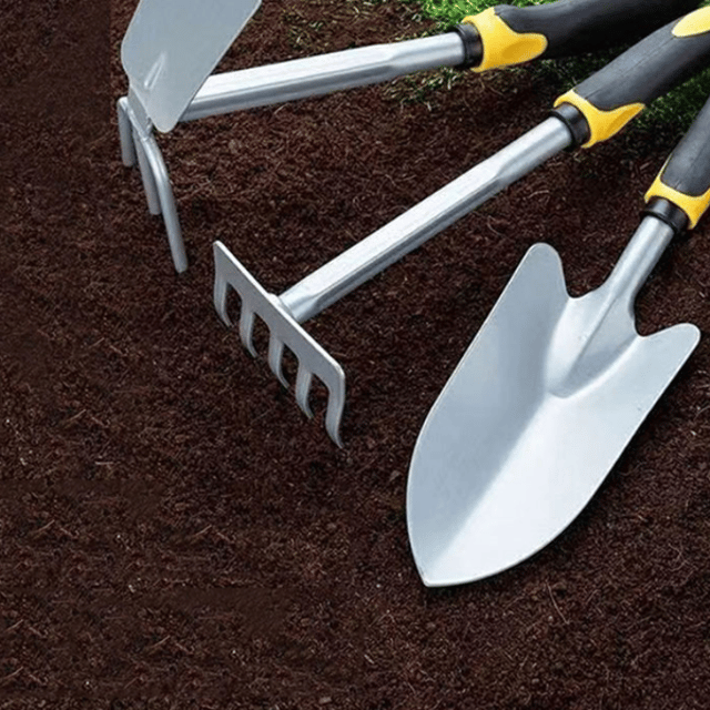 Dual-Purpose Gardening Hoe & Spade – Compact Digging and Weeding Tool for Potted Plants
