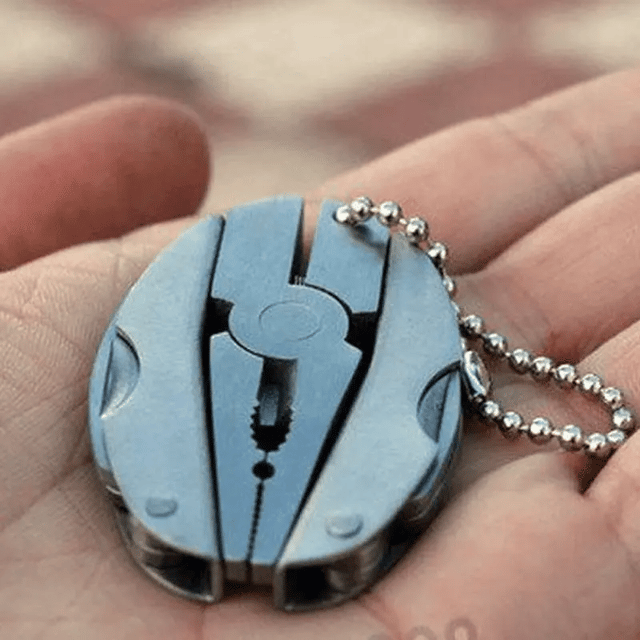 Portable Stainless Steel Multi-Tool with Pliers, Knife, Screwdrivers & Keychain