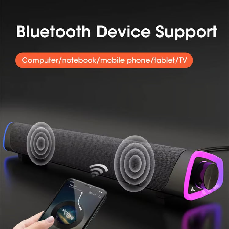 Wireless Bluetooth Speaker Bar with Stereo Sound & Subwoofer for Laptops and PCs – Wired Speaker
