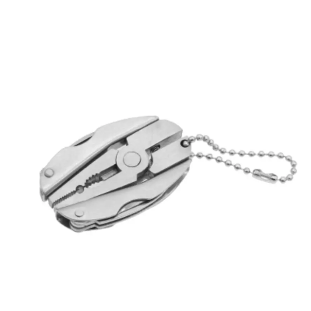 Portable Stainless Steel Multi-Tool with Pliers, Knife, Screwdrivers & Keychain