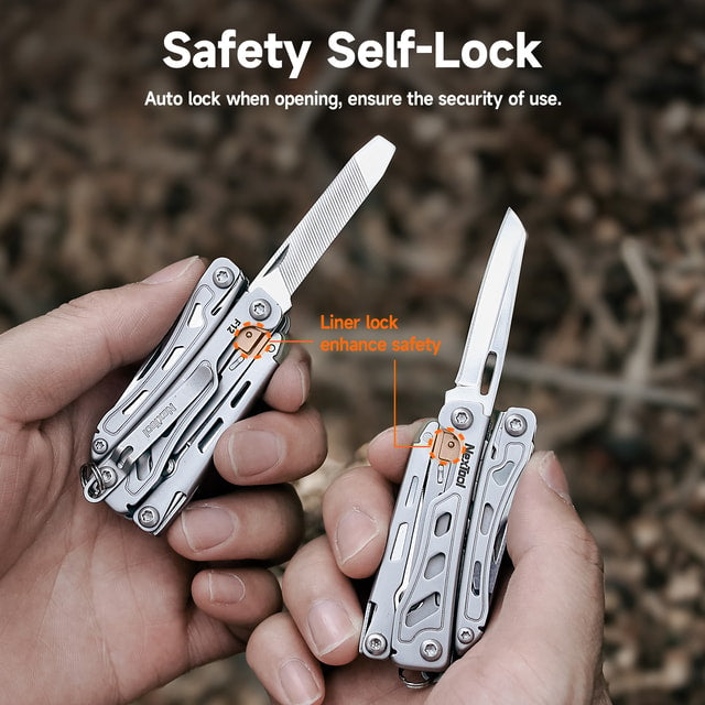 Compact Folding Multi-Tool with Pliers, Scissors, Screwdrivers & Utility Blade