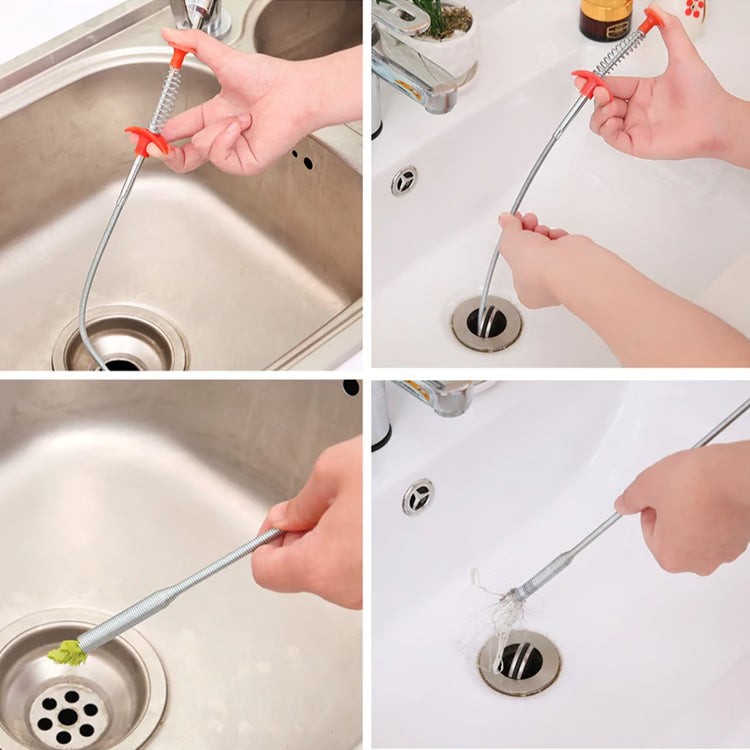Metal Wire Drain Cleaning Tool – Flexible Pipe & Sink Clog Remover