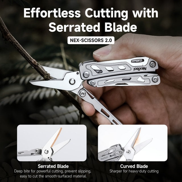 Compact Folding Multi-Tool with Pliers, Scissors, Screwdrivers & Utility Blade