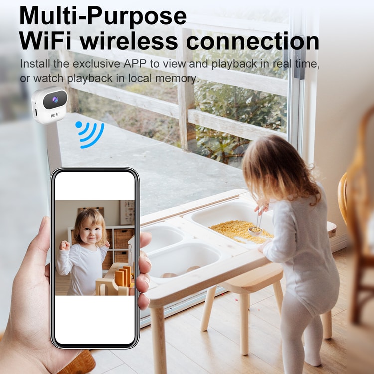 Home Security Camera Monitor, Mini Camera WiFi Smart, Surveillance Camera With Motion Tracking, Camcorders Video
