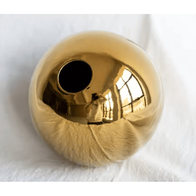 Modern Gold Ceramic Ball Vase for Home Decor and Flower Arrangements