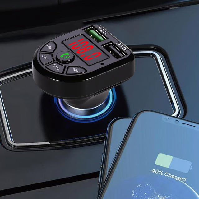 Bluetooth FM Transmitter with USB Charging & MP3 Playback