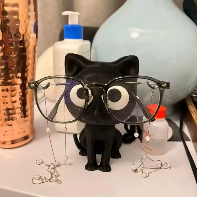Cat Shaped Glasses Holder Stand – Eyeglasses & Sunglasses Display Rack for Desk or Nightstand