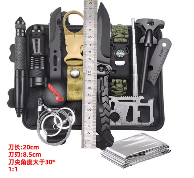13-Piece Outdoor Utility Tool Kit for Camping, Hiking & Travel