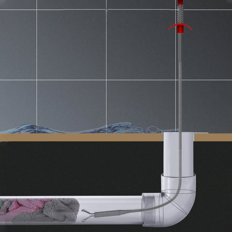 Metal Wire Drain Cleaning Tool – Flexible Pipe & Sink Clog Remover