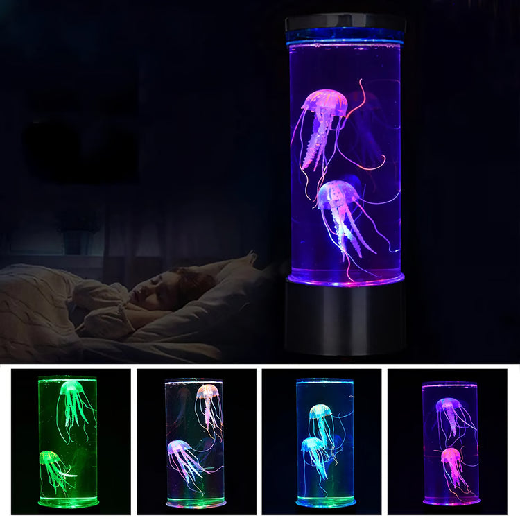 LED Jellyfish Aquarium Night Light – 7-Color Changing Mood Lamp
