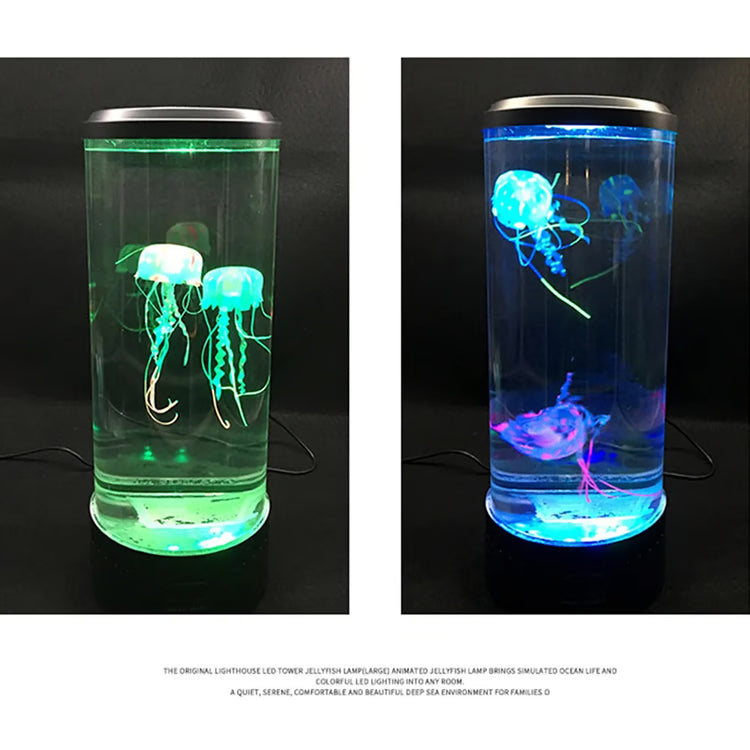 LED Jellyfish Aquarium Night Light – 7-Color Changing Mood Lamp