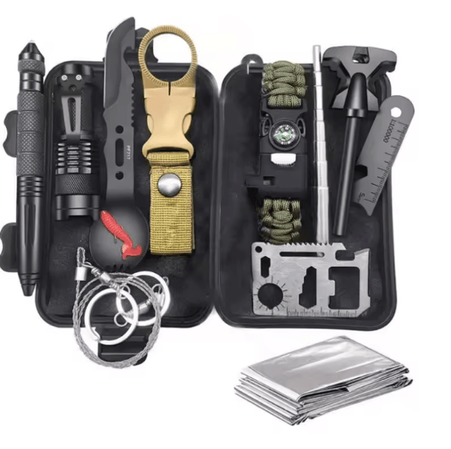 13-Piece Outdoor Utility Tool Kit for Camping, Hiking & Travel
