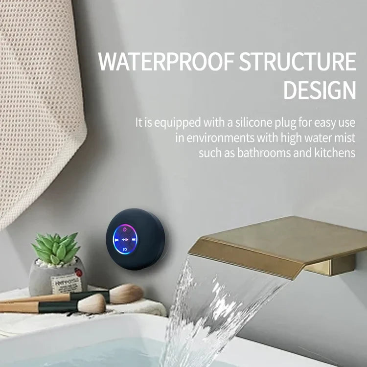 Portable Bluetooth Speaker with IPX4 Water Resistance & Suction Cup