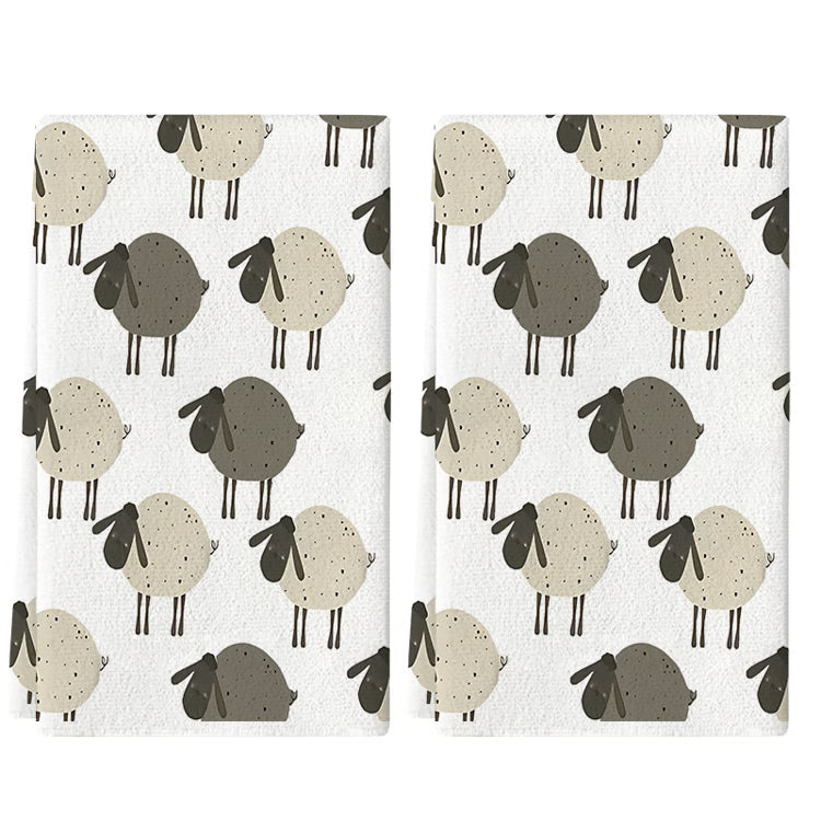 Cute Lamb Kitchen Towel Set – Soft Absorbent Cleaning Cloths for Kitchen, Cooking & Baking