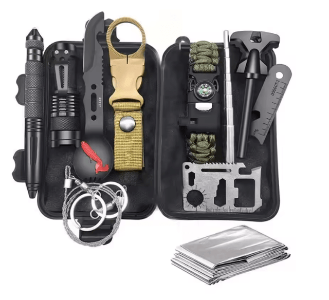 13-Piece Outdoor Utility Tool Kit for Camping, Hiking & Travel