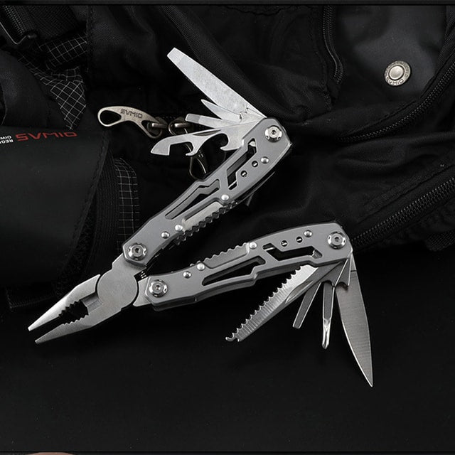 Multifunctional Stainless Steel Folding Multi-Tool with Pliers, Blade & Screwdriver