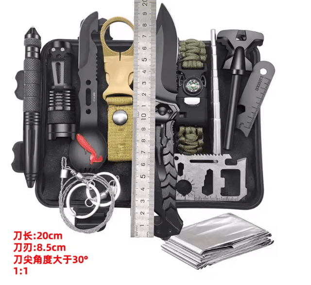 13-Piece Outdoor Utility Tool Kit for Camping, Hiking & Travel