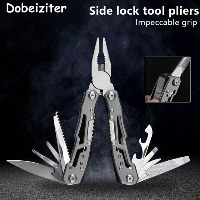 Multifunctional Stainless Steel Folding Multi-Tool with Pliers, Blade & Screwdriver