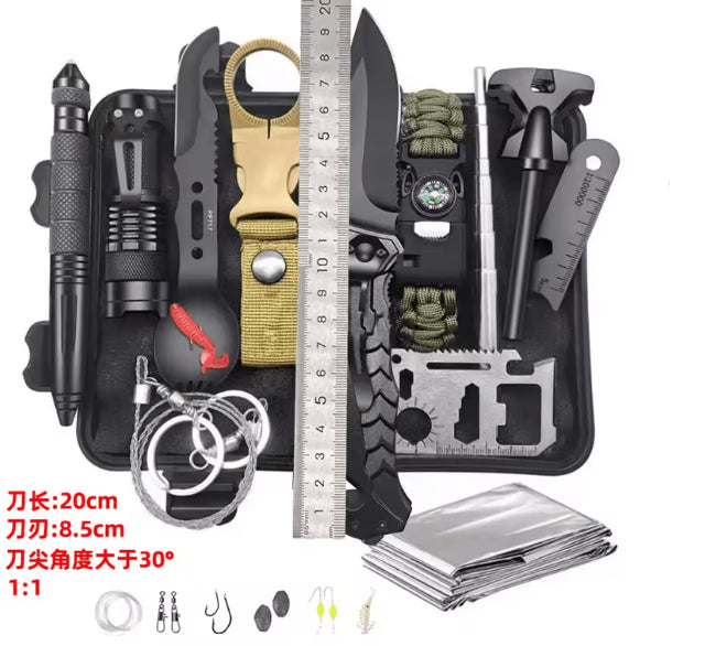 13-Piece Outdoor Utility Tool Kit for Camping, Hiking & Travel