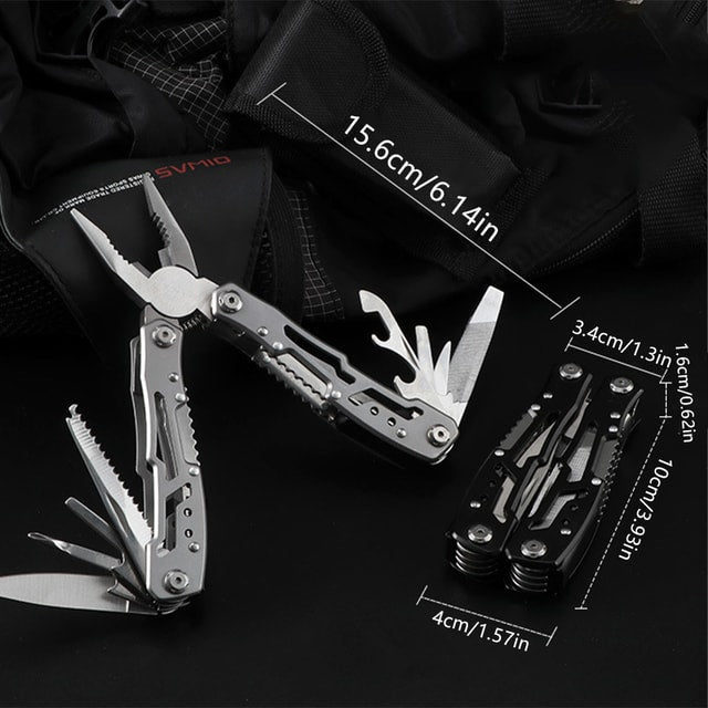 Multifunctional Stainless Steel Folding Multi-Tool with Pliers, Blade & Screwdriver