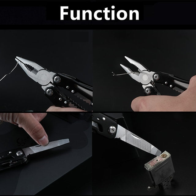 Multifunctional Stainless Steel Folding Multi-Tool with Pliers, Blade & Screwdriver