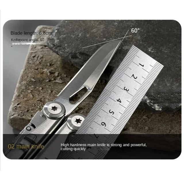 Compact Folding Multi-Tool with Pliers, Blade, Screwdriver & Bottle Opener