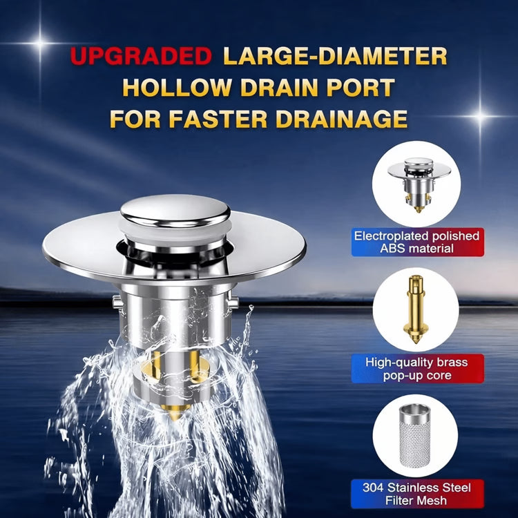 Pop-Up Bathroom Sink Drain Strainer – Removable Stainless Steel Hair Catcher & Drain Stopper