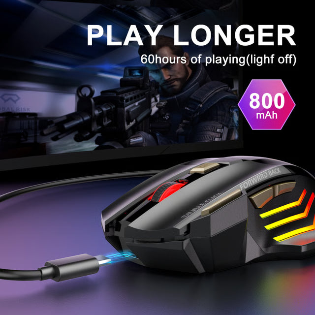 Rechargeable Bluetooth Gaming Mouse with 5500 DPI for Laptop & Desktop