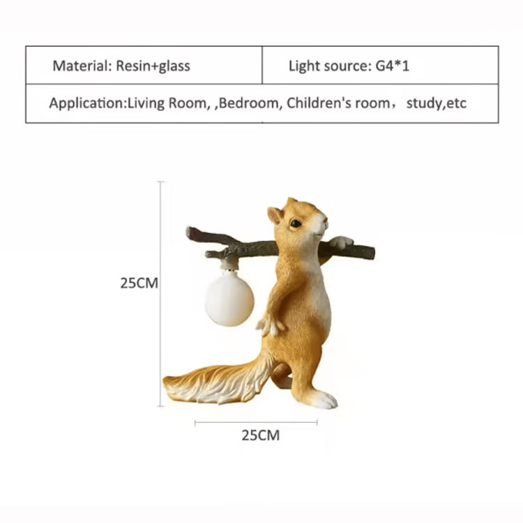 Cartoon Squirrel Resin Desk Lamp Cute Ambient Night Light for Kids Room Decor