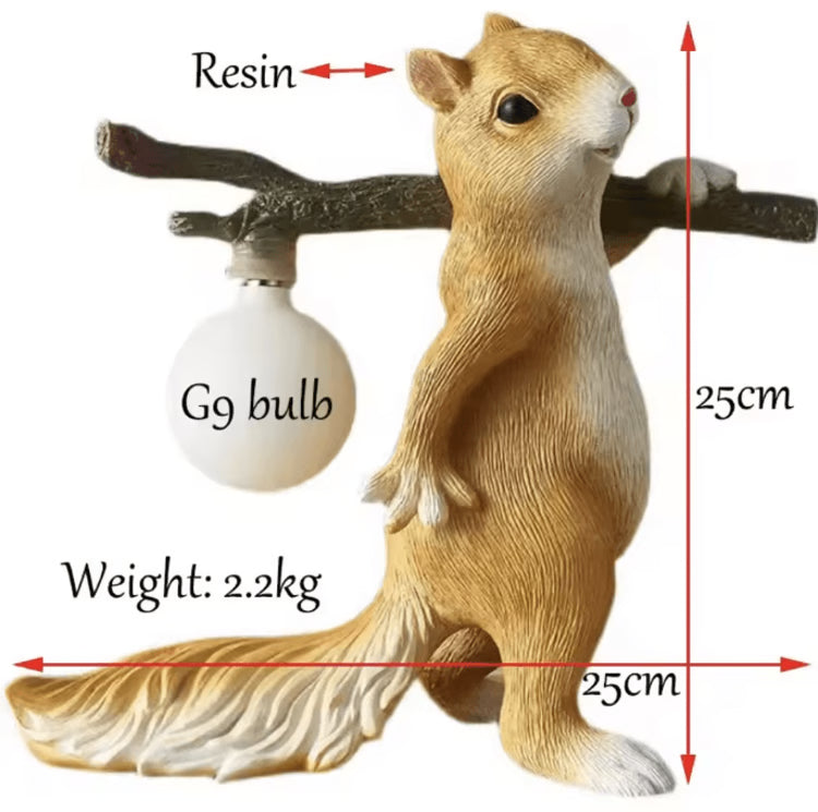 Cartoon Squirrel Resin Desk Lamp Cute Ambient Night Light for Kids Room Decor