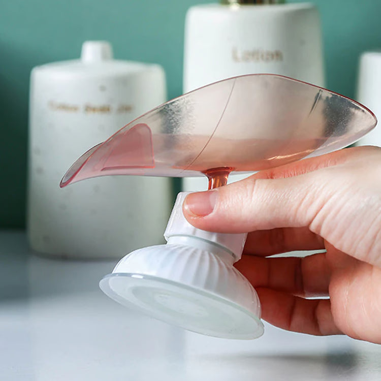 Stylish Rotating Leaf Shaped Self Draining Soap Holder