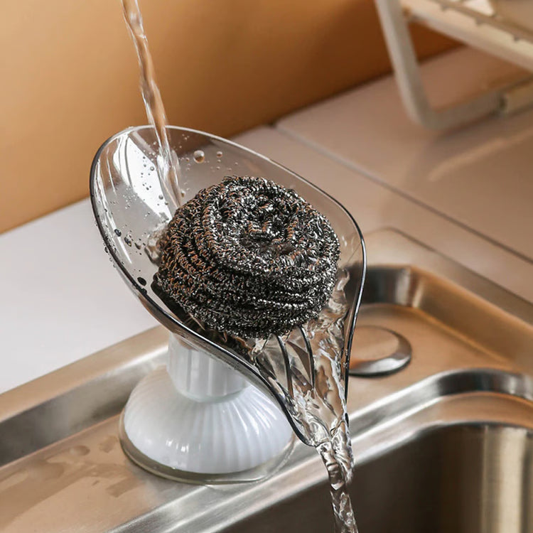 Stylish Rotating Leaf Shaped Self Draining Soap Holder