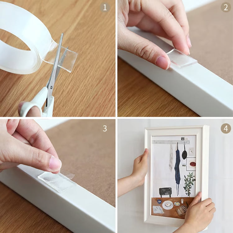 Double-Sided Transparent Nano Tape – Removable Adhesive Mounting Tape