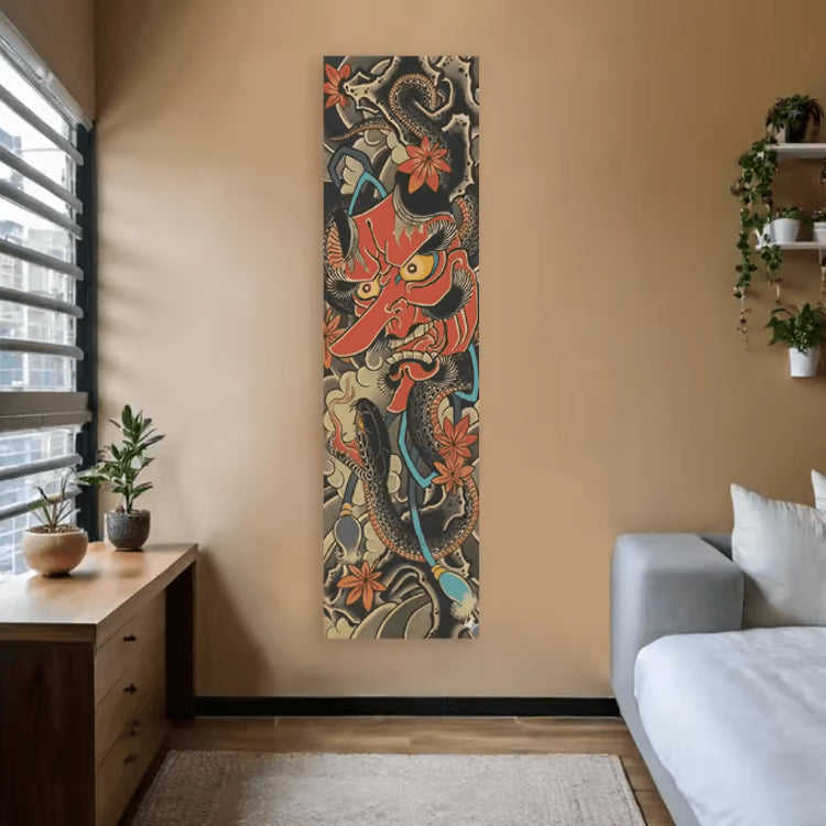 Japanese Wave Tapestry – Red Sun Wall Hanging Aesthetic Ocean Landscape Decor
