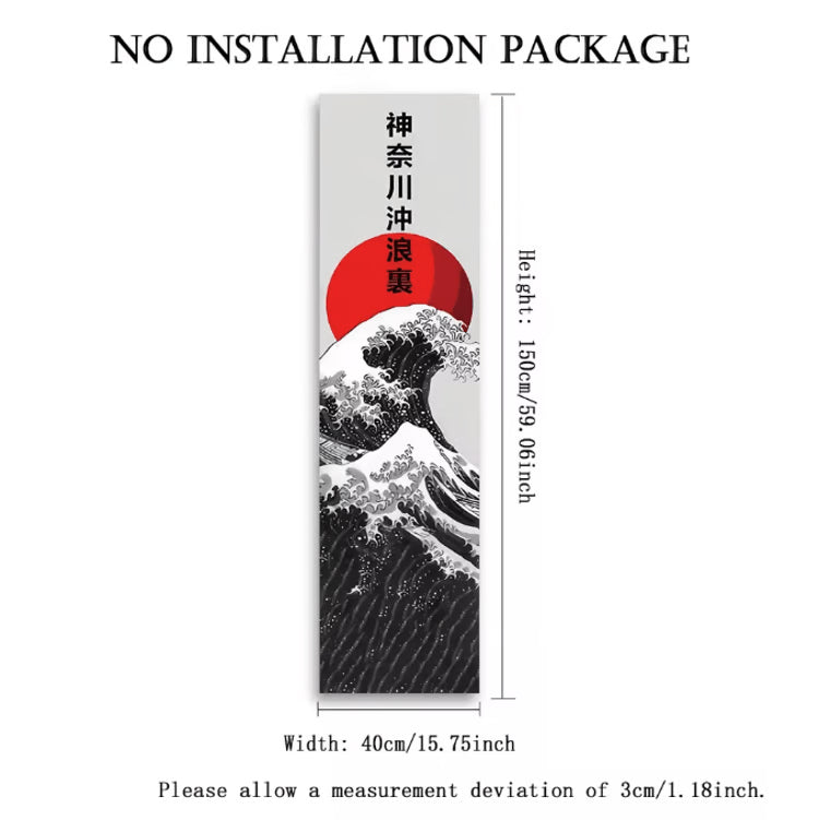Japanese Wave Tapestry – Red Sun Wall Hanging Aesthetic Ocean Landscape Decor