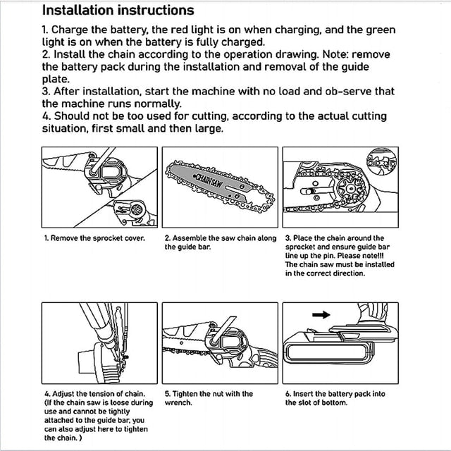 Cordless Lithium Mini Chainsaw with Rechargeable Battery – Portable Electric Cutting Saw for Garden & Woodwork