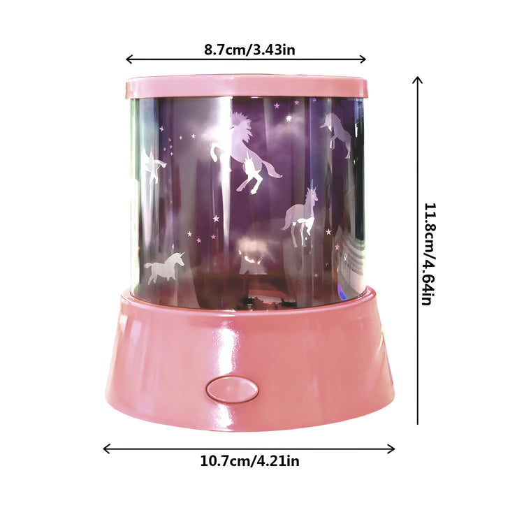 Unicorn Galaxy Star Projector Night Light – Rotating Moon Lamp for Kids' Bedroom