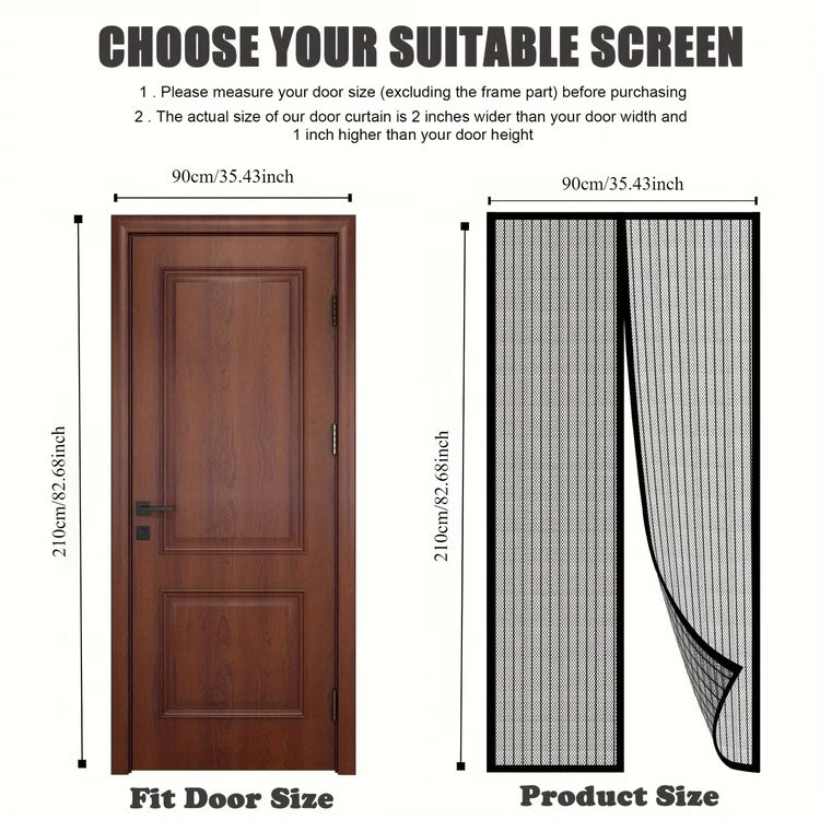 Magnetic Screen Door – Self-Closing Mesh Curtain for Insect Protection