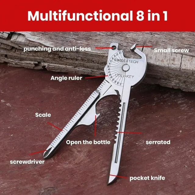 Compact Multi-Tool Keychain with Screwdriver & Bottle Opener – Portable Everyday Carry Tool