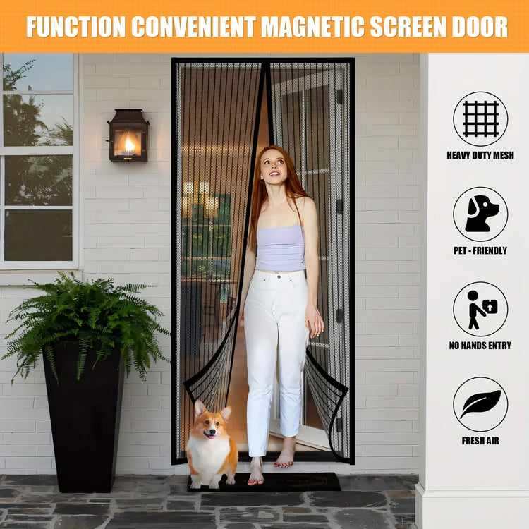 Magnetic Screen Door – Self-Closing Mesh Curtain for Insect Protection