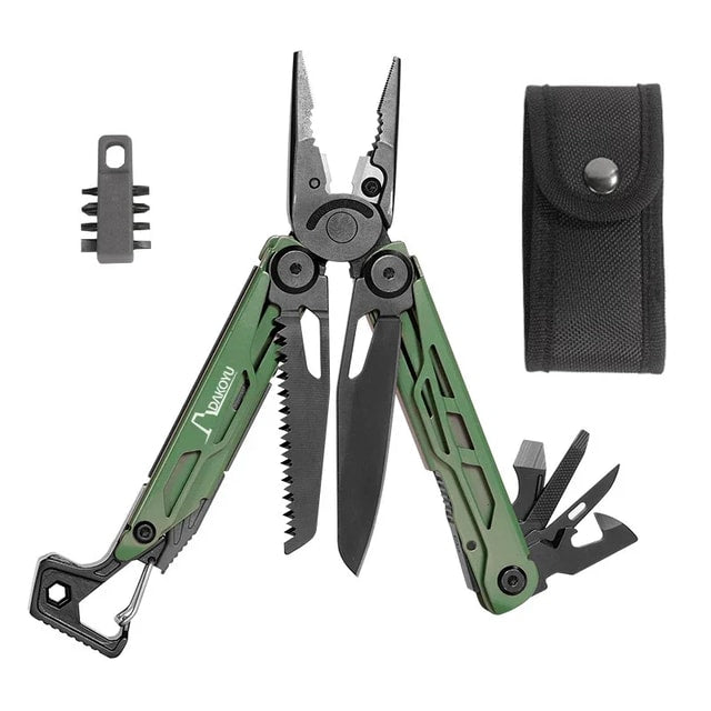 Compact Outdoor Multitool Pliers with Built-In Whistle for Camping & Hiking