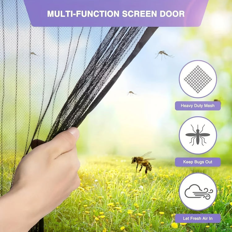 Magnetic Screen Door – Self-Closing Mesh Curtain for Insect Protection