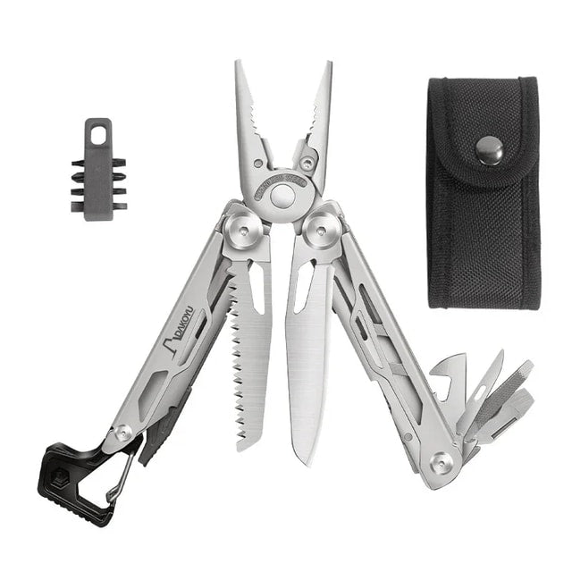 Compact Outdoor Multitool Pliers with Built-In Whistle for Camping & Hiking
